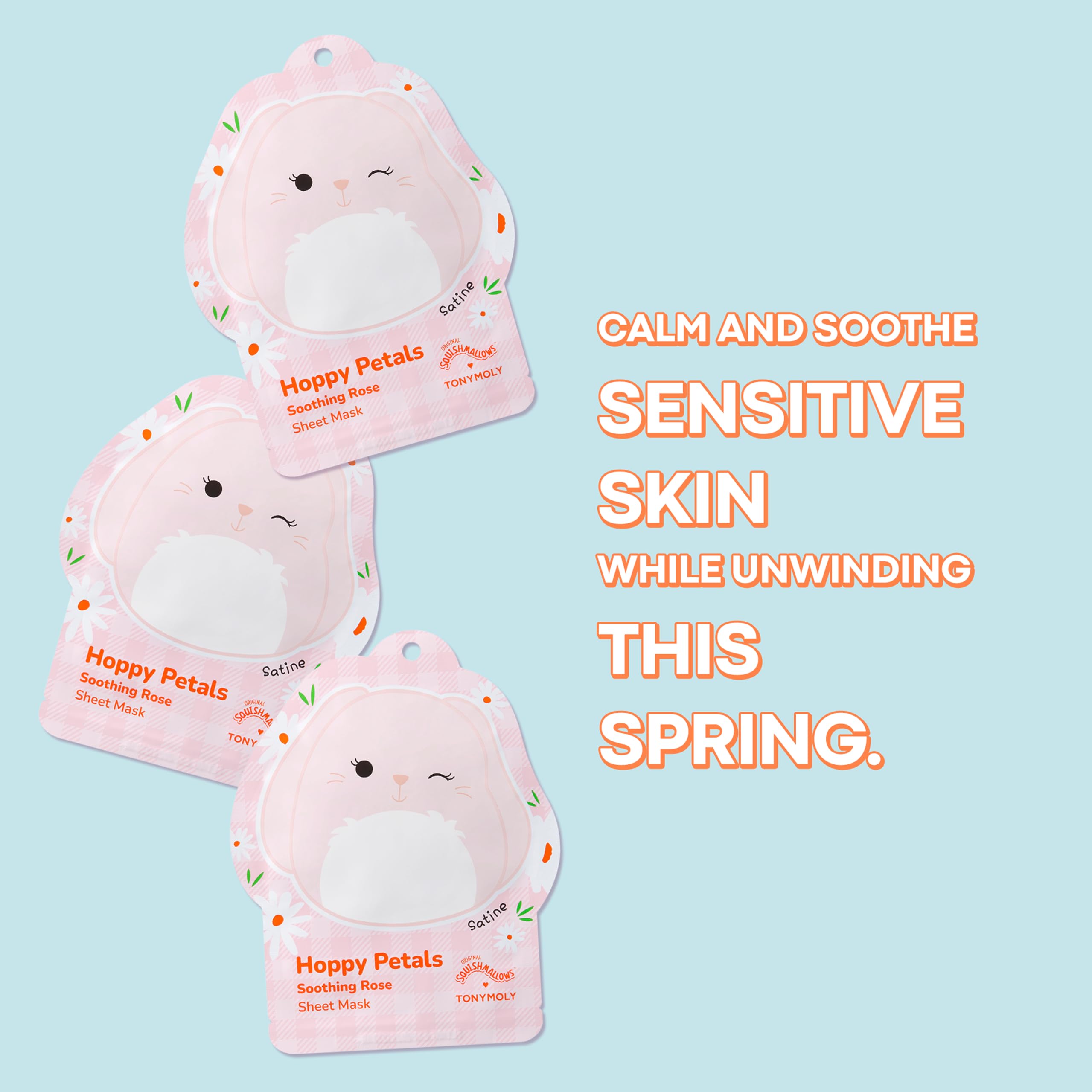 TONYMOLY Satine Hoppy Petals sensación hidratante ligera para piel suave.