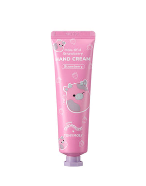 TONYMOLY Patty Moo-tiful crema de manos con fresa, hidratación suave para uso diario.