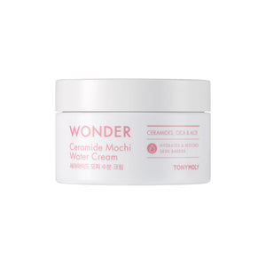 TONYMOLY Wonder Ceramide Mochi Water Cream, bote, hidratación duradera para piel seca y sensible