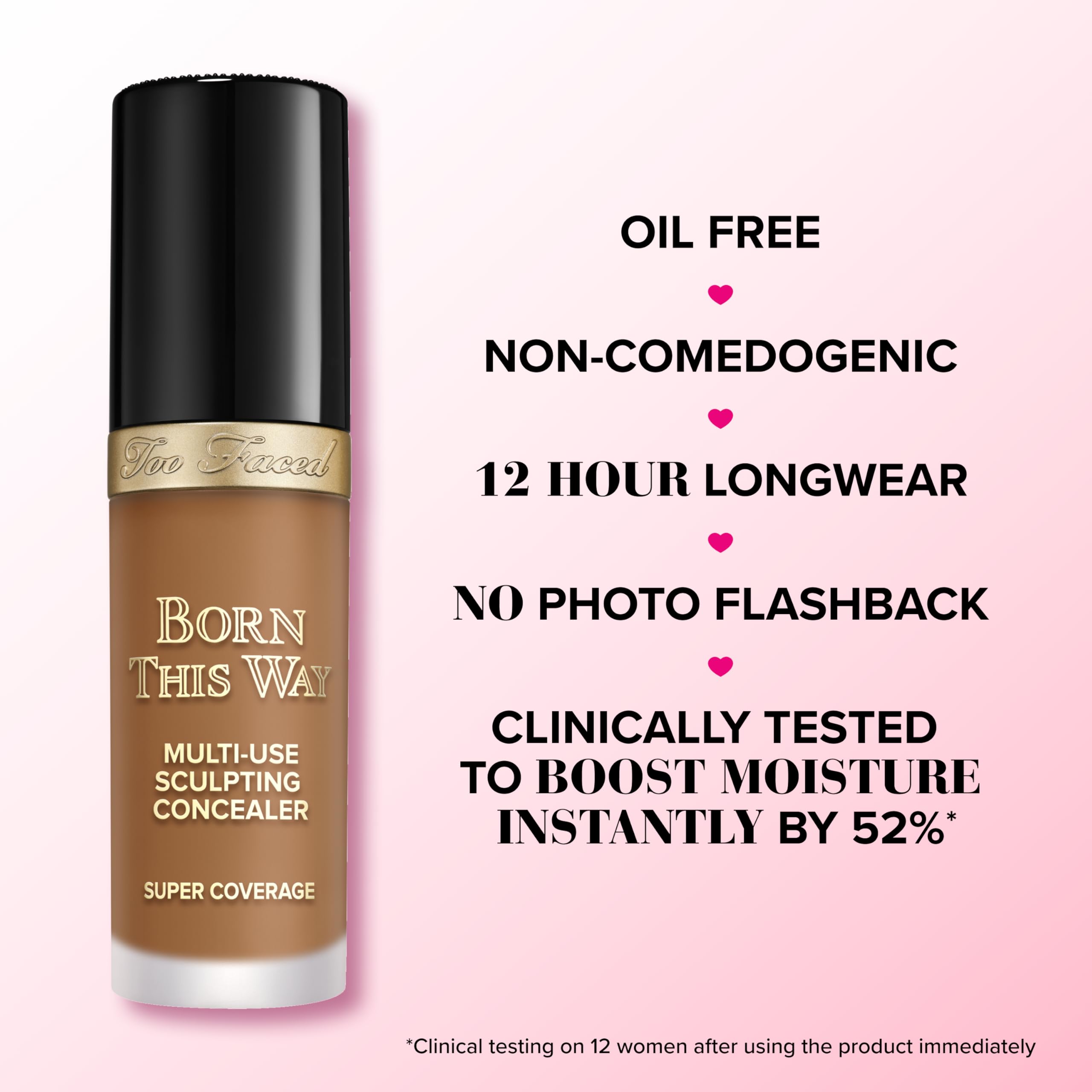 Acabado natural de Too Faced Born This Way Concealer en la piel