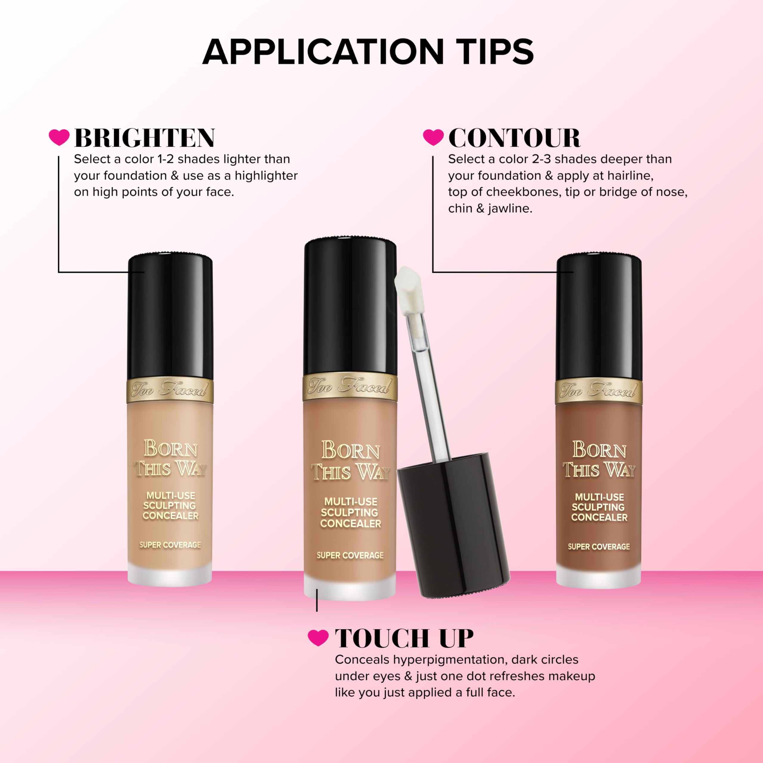 Too Faced Born This Way, empaque detallado para revisión de producto.