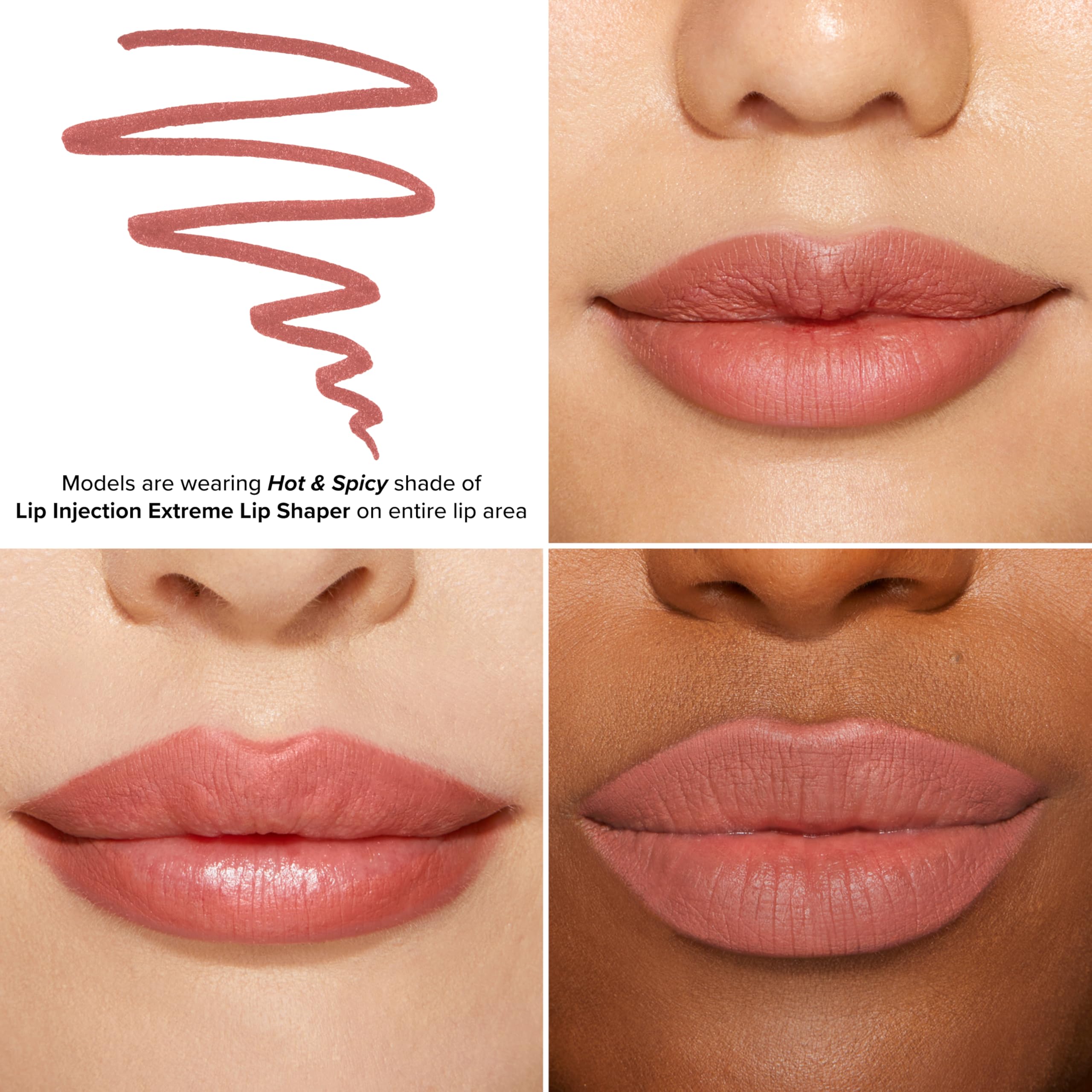 Too Faced inyccion-labial-extreme tono-picante con acabado demi-matte.