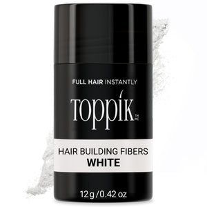 TOPPIK Fibras Capilares Blancas envase compacto para densidad instantánea.