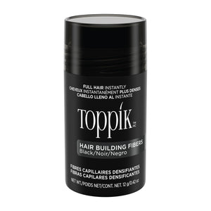 TOPPIK fibras capilares negro en envase, cobertura rápida para cabello fino