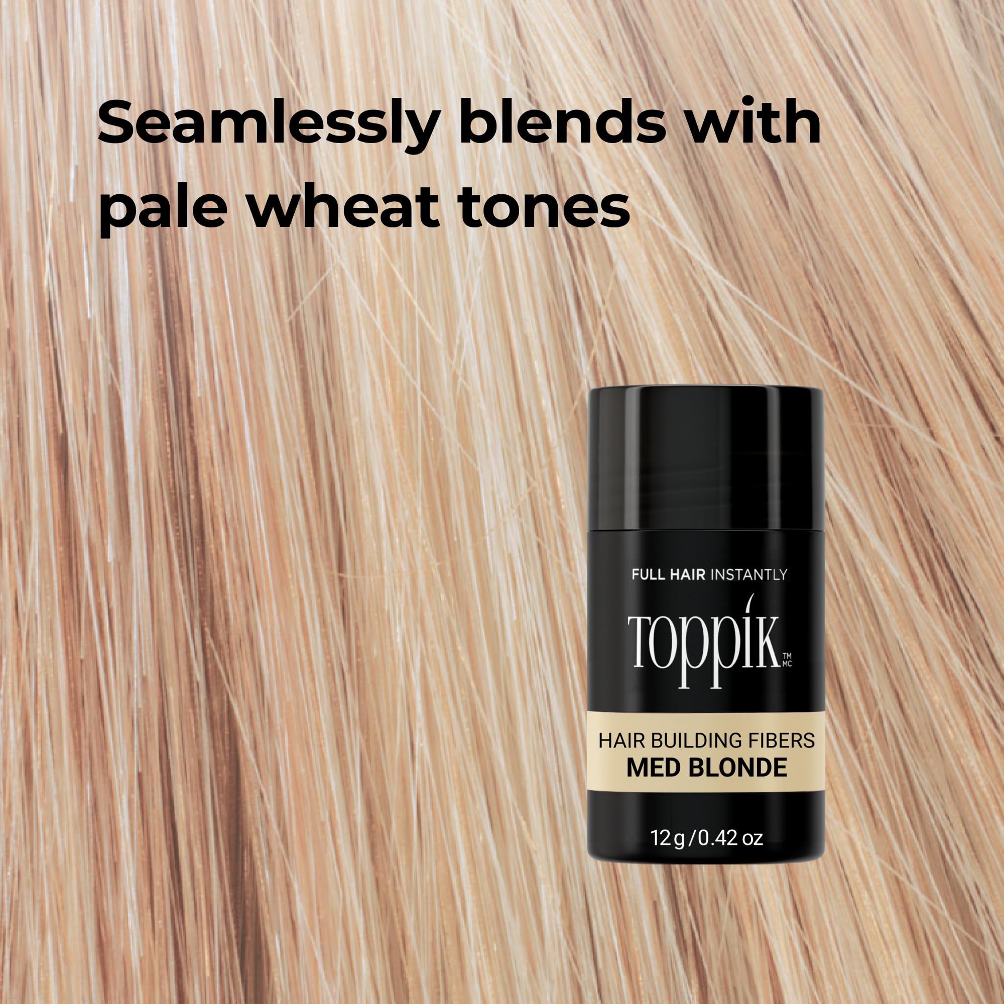 TOPPIK rociado-fibras para cobertura suave y uniforme.