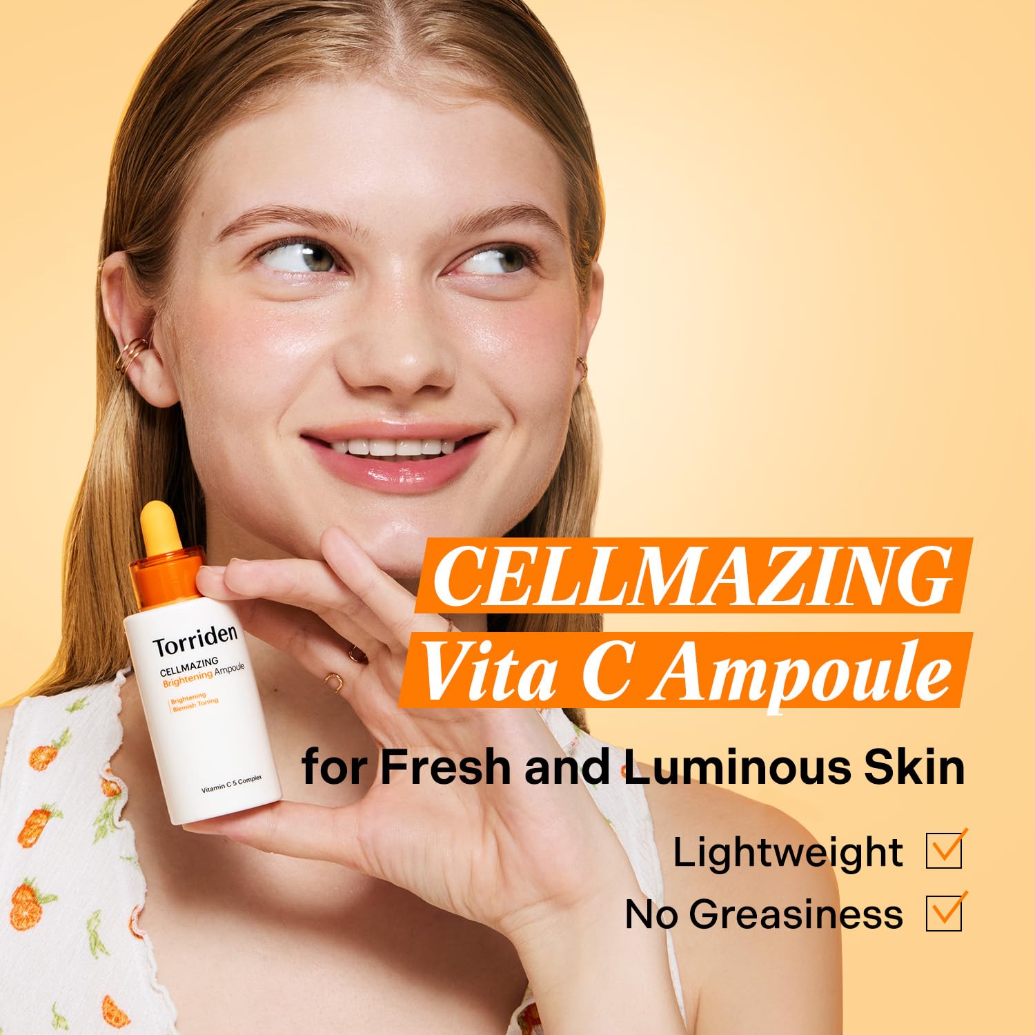 Torriden Cellmazing Vitamina C Ampolla: textura ligera que se absorbe rápido.