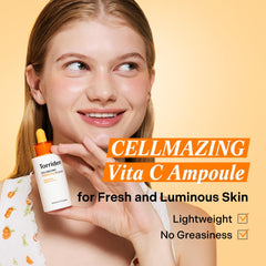 Torriden Cellmazing Vitamina C Ampolla: textura ligera que se absorbe rápido.