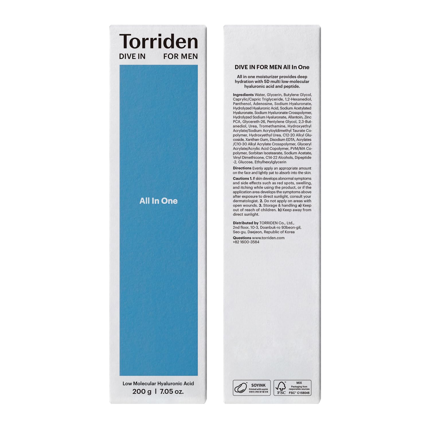 Torriden DIVE IN FOR MEN, diseño compacto ideal para viaje.