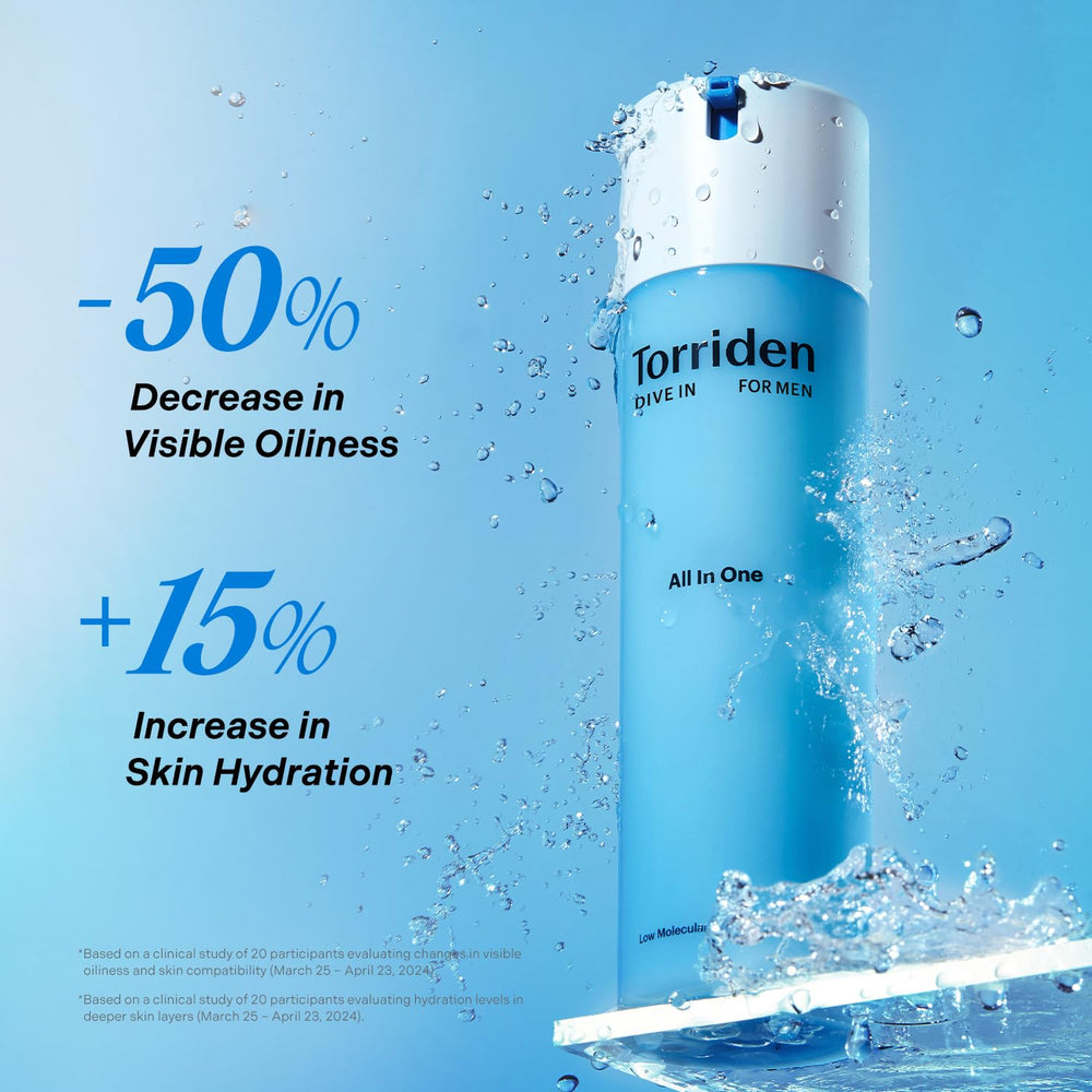 Torriden DIVE IN FOR MEN, envase reciclado y sostenible.