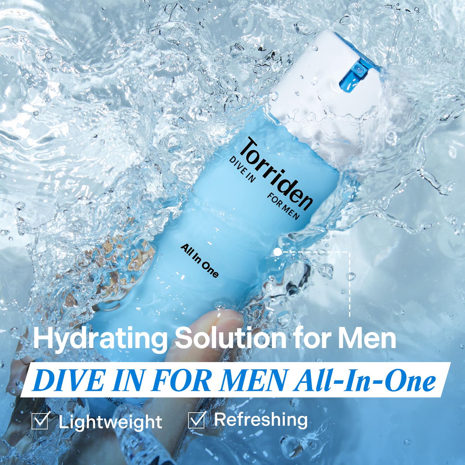 Torriden DIVE IN FOR MEN, uso diario para piel suave.