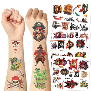 Tostmrks tatuajes piratas con barco pirata, adhesivo impermeable para fiestas