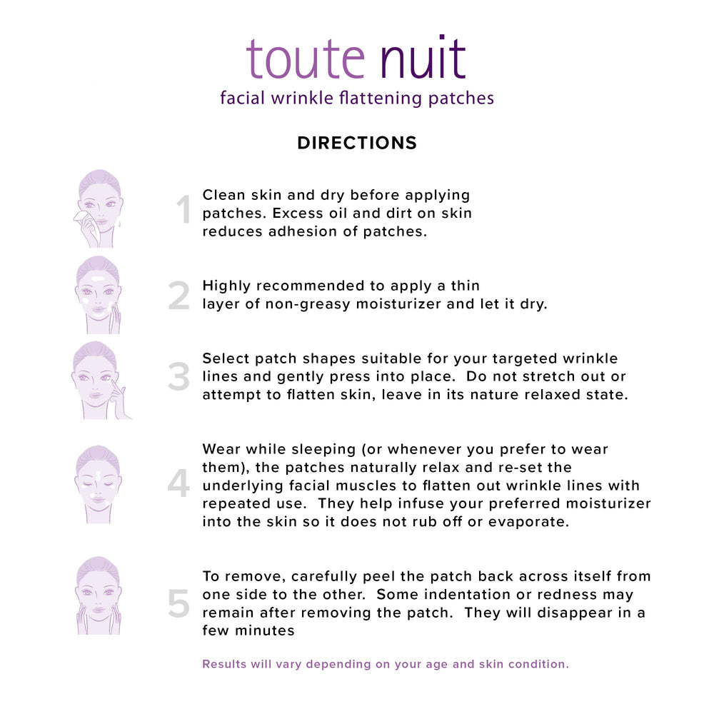 Detalle del parche de Toute Nuit en contacto suave para piel delicada.