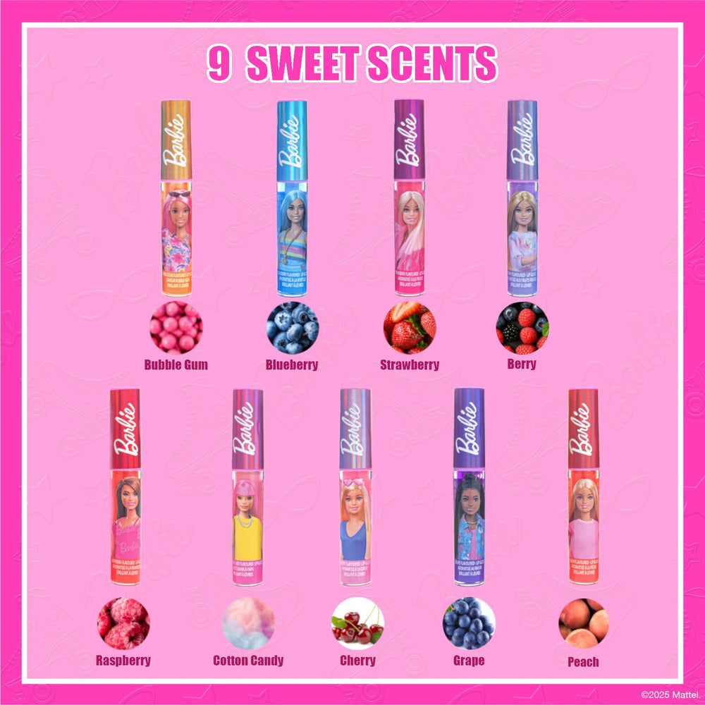 Townley Girl Barbie brillos labiales sabor algodon de azucar para juego diario