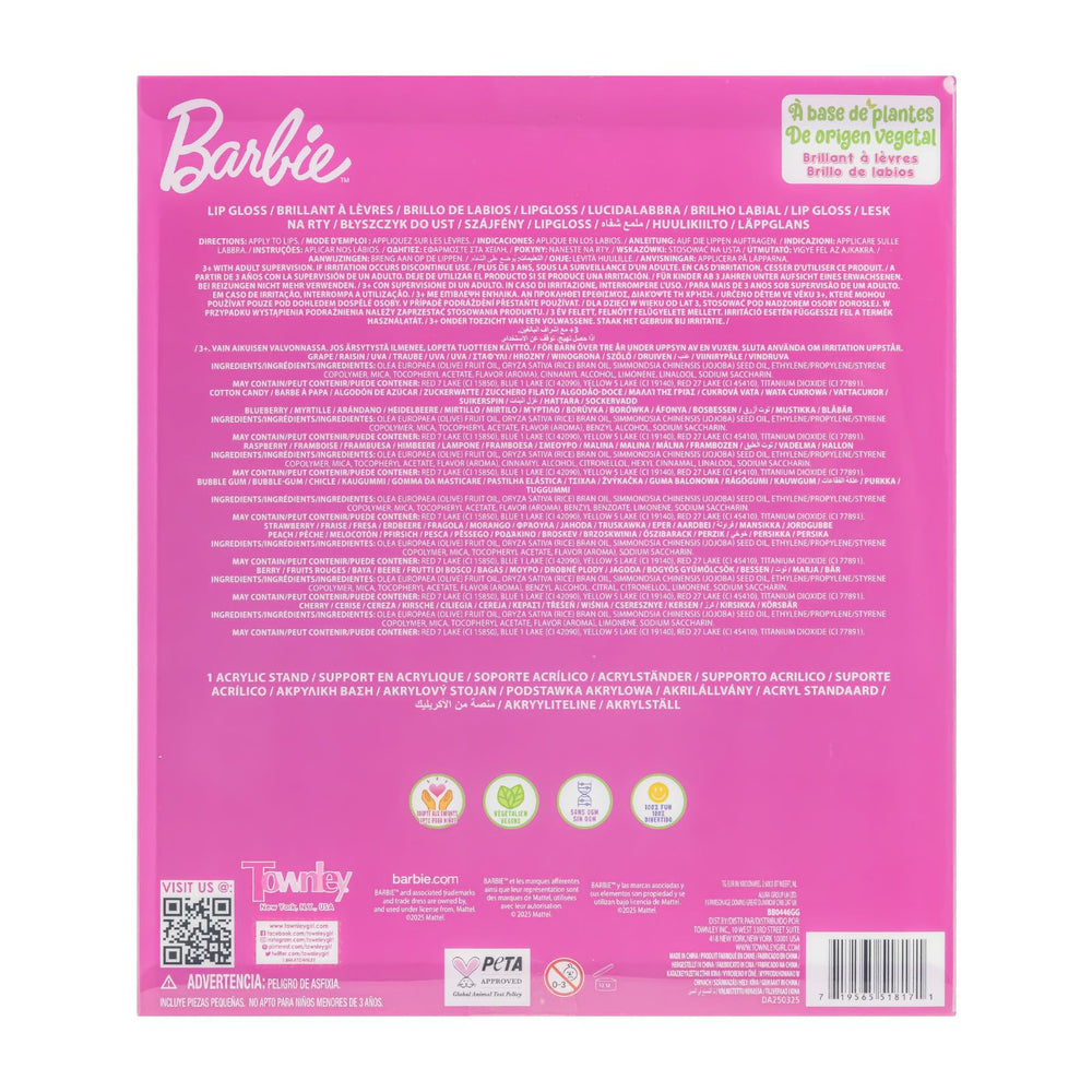 Townley Girl Barbie brillos labiales sabor durazno para finalizar look