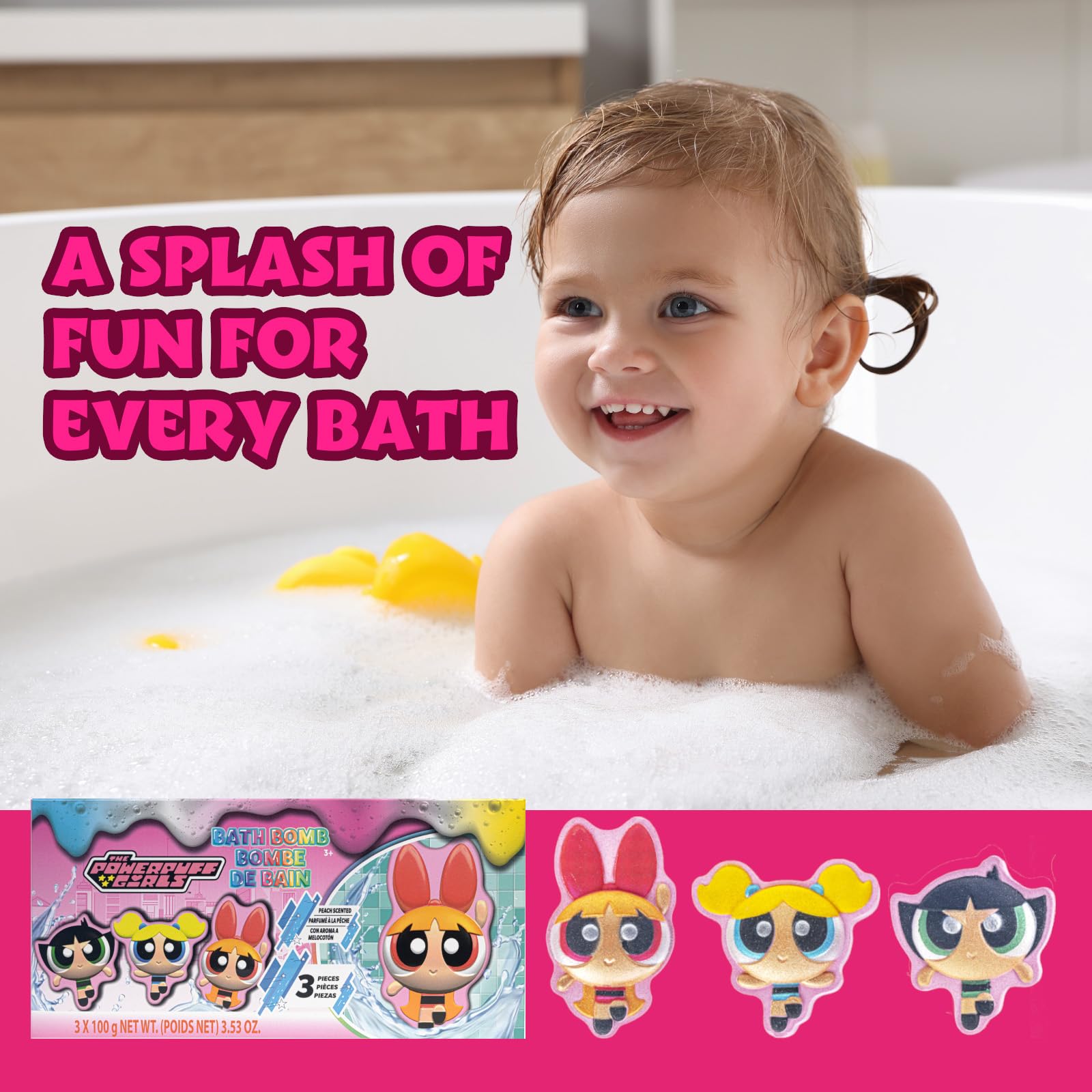Townley Girl bomba de baño Powerpuff colores brillantes para la hora del baño