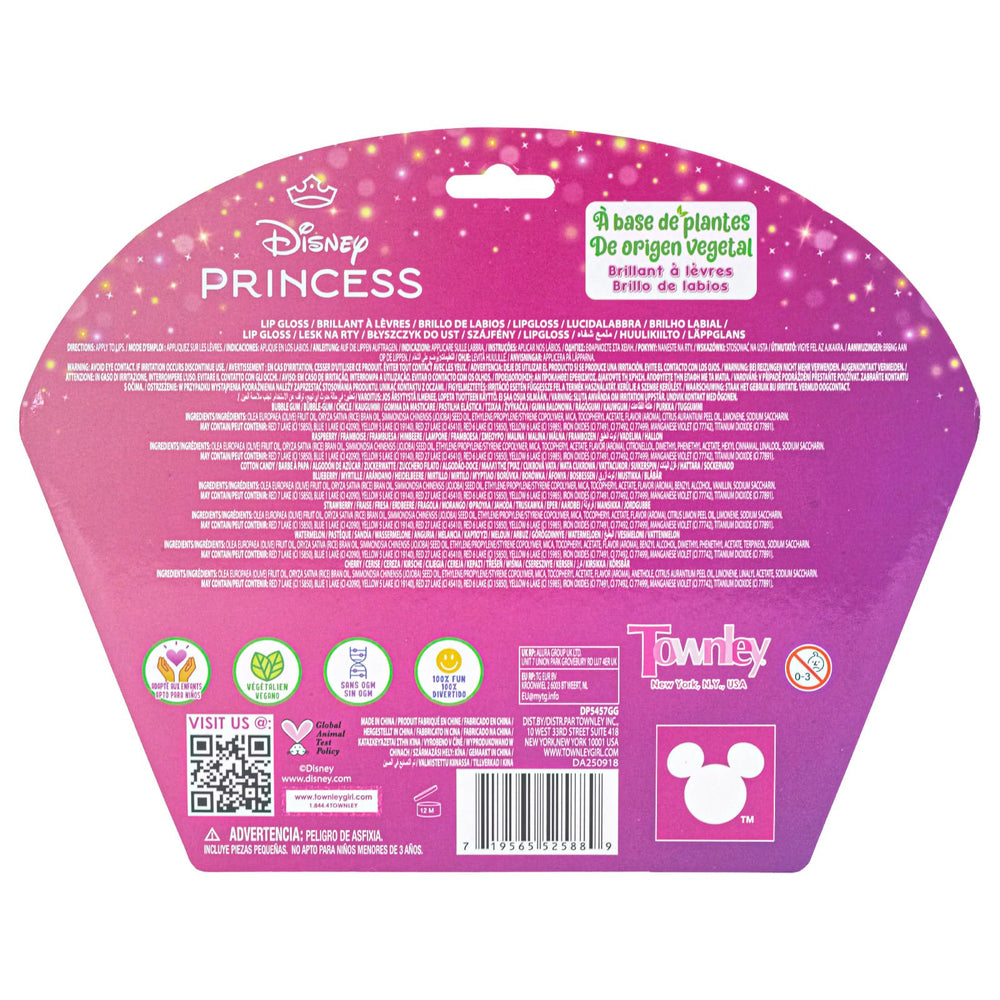 Presentación lista para regalo de Townley Girl Disney Princess Swirl Lip Gloss