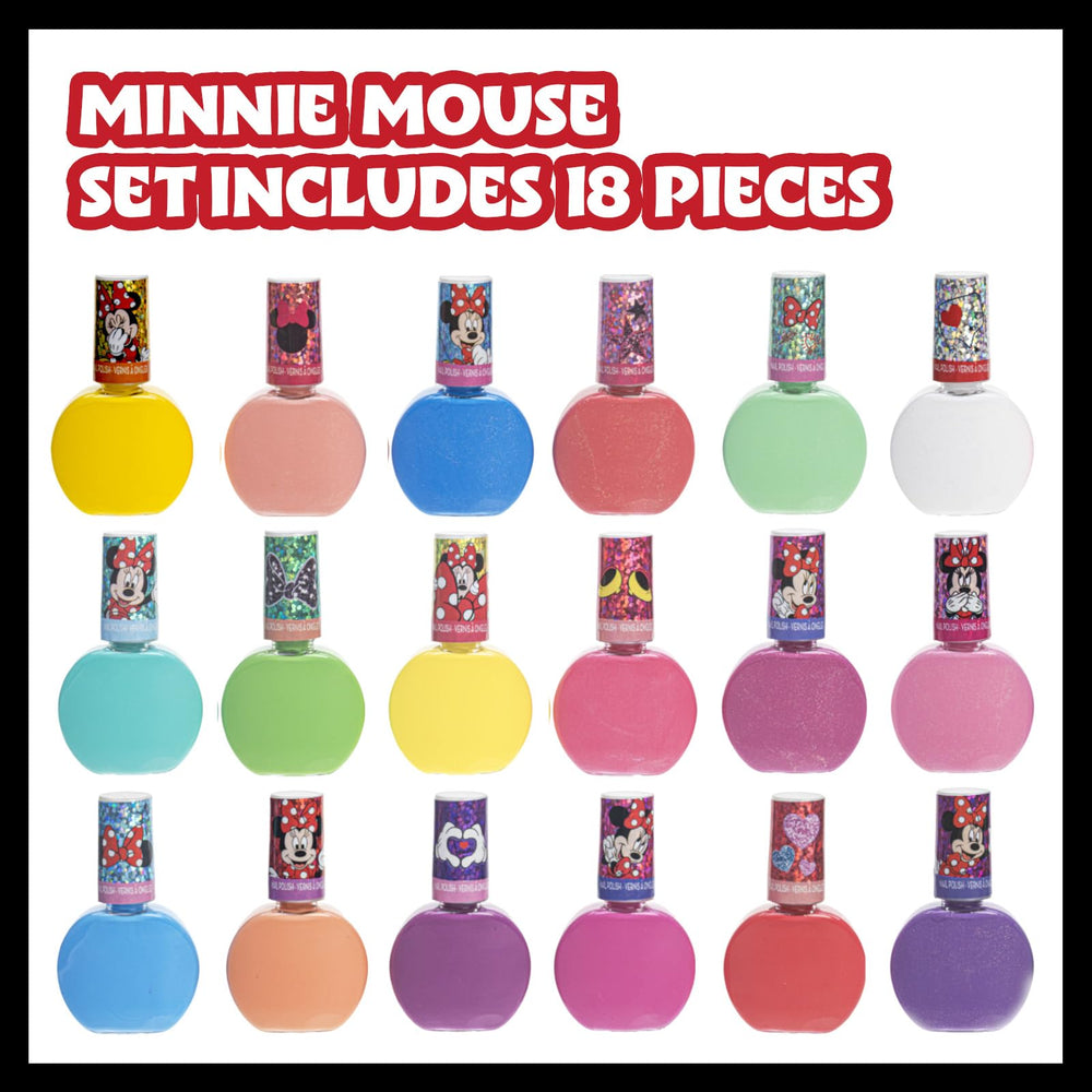 Esmaltes con brillos rosa de Townley Girl Minnie Mouse para fiestas.