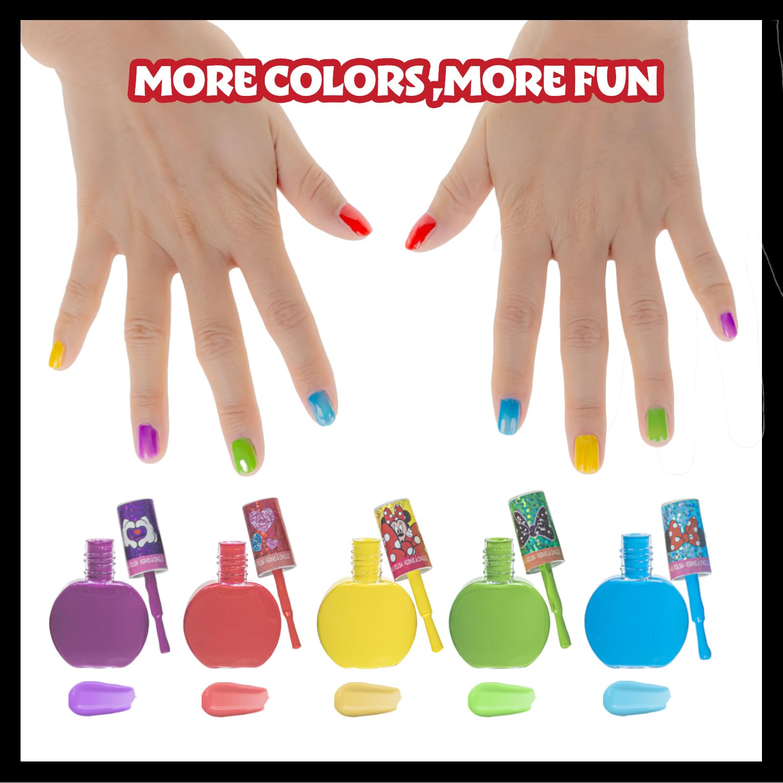 Esmalte rojo vibrante de Townley Girl Minnie Mouse para un look llamativo.