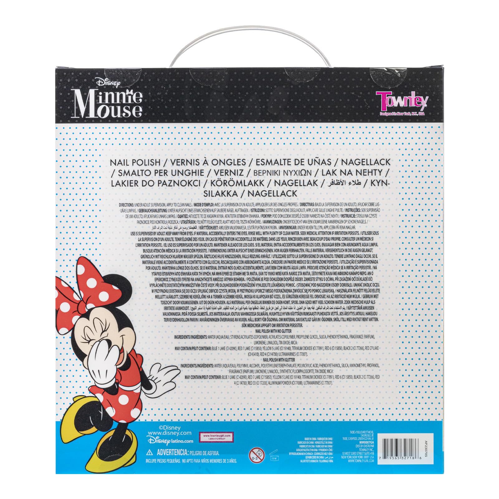 Remoción pelable con Townley Girl Minnie Mouse, uñas listas para nuevos estilos.