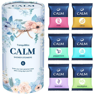 TranquilBliss bombas de ducha en empaque cilíndrico elegante para regalo