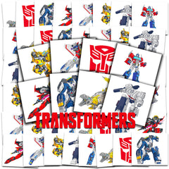 Transformers Optimus Prime 2x2 tatuaje temporal, ideal para fiestas temáticas y manualidades rápidas.