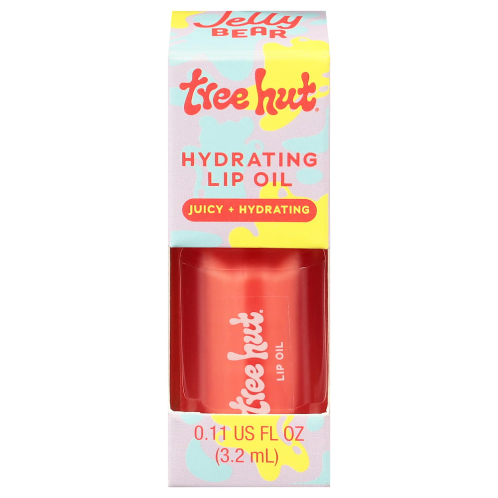 Aceite labial Jelly Bear de Tree Hut en envase translúcido, hidratación suave para labios.