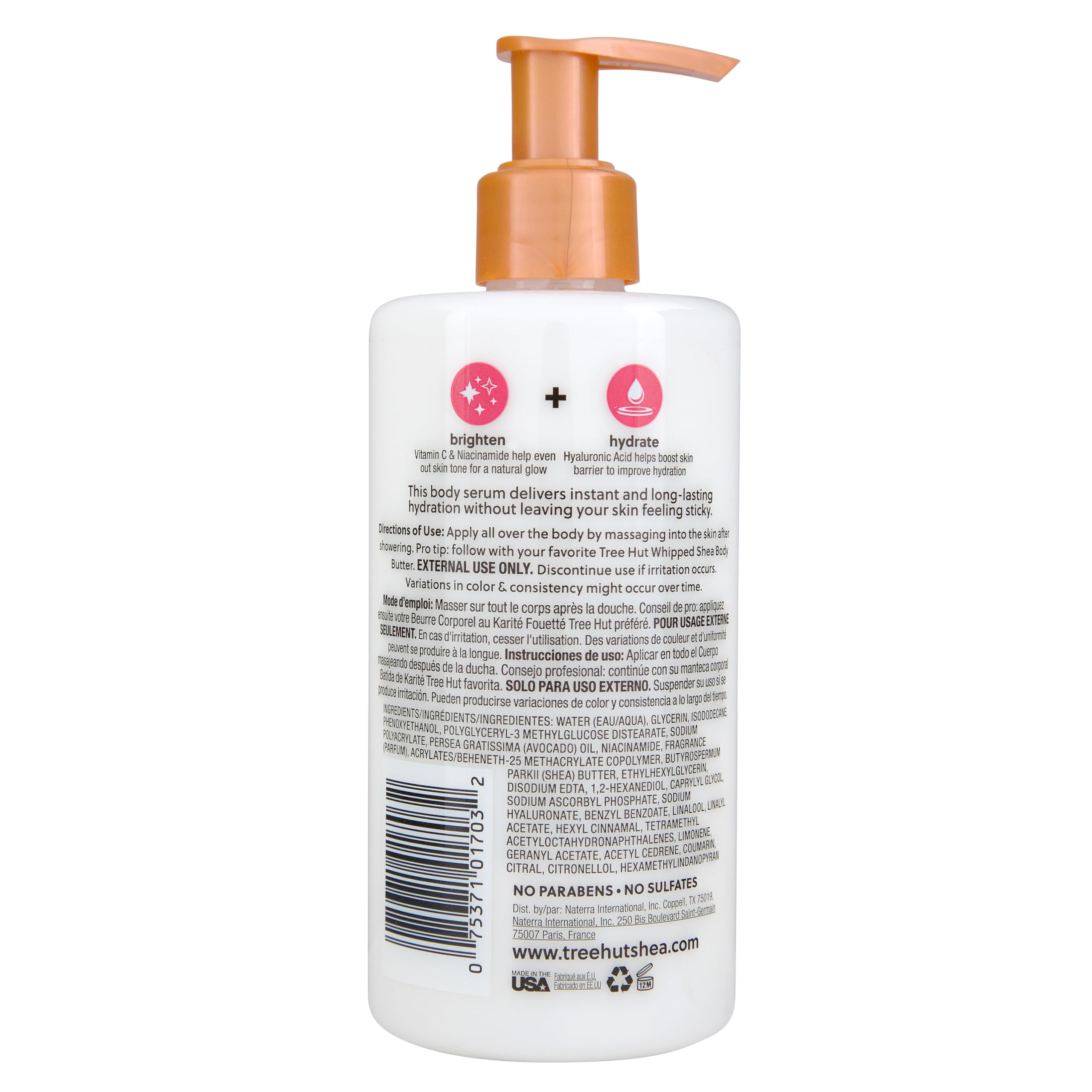 Tree Hut Pink Champagne Hydraglow Serum, textura cremosa que se extiende fácilmente al aplicar.