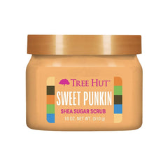 Tree Hut Sugar Scrub Sweet Punkin aroma dulce para iniciar la rutina de cuidado.