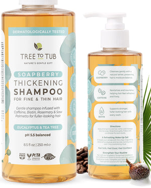 Tree To Tub Biotin champú botella: mayor volumen para cabello fino