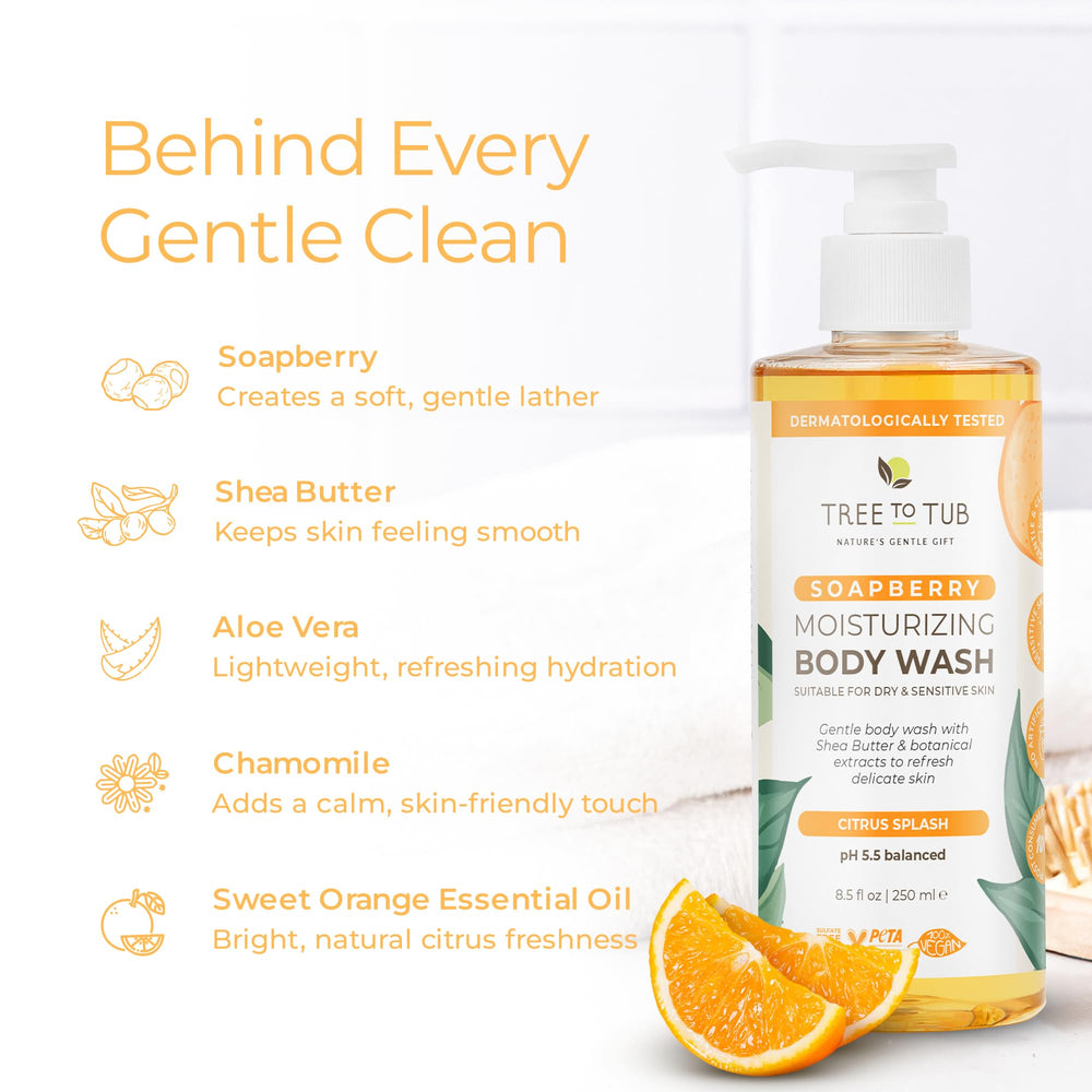 Tree To Tub ingredientes orgánicos cuidan la piel sin irritación