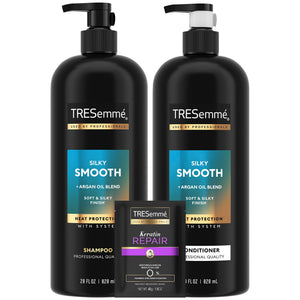 TRESemmé champú y acondicionador en set con argán para frizz controlado.