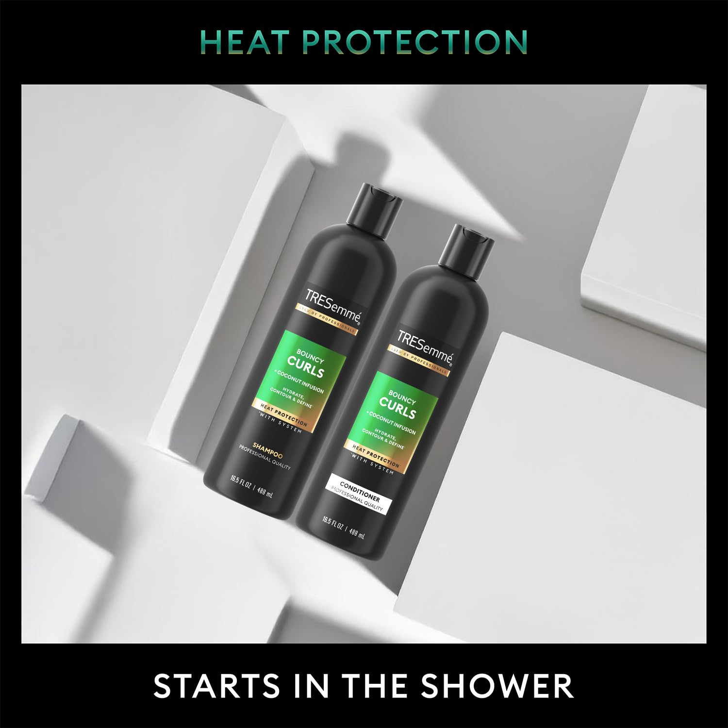 Champú TRESemmé con protección térmica para rizos.