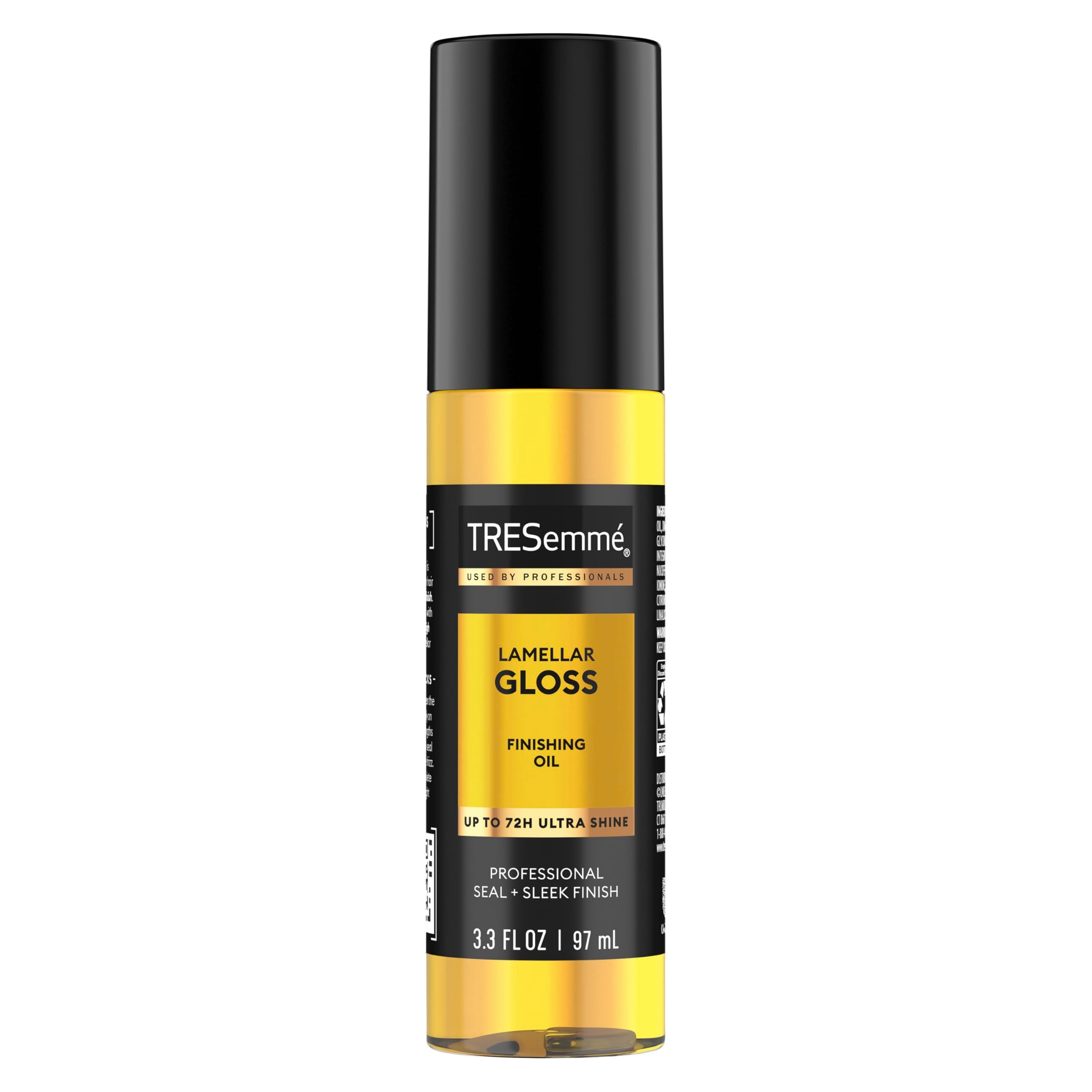 TRESemmé Lamellar Gloss Oil: botella de aceite para brillo ultra intenso.