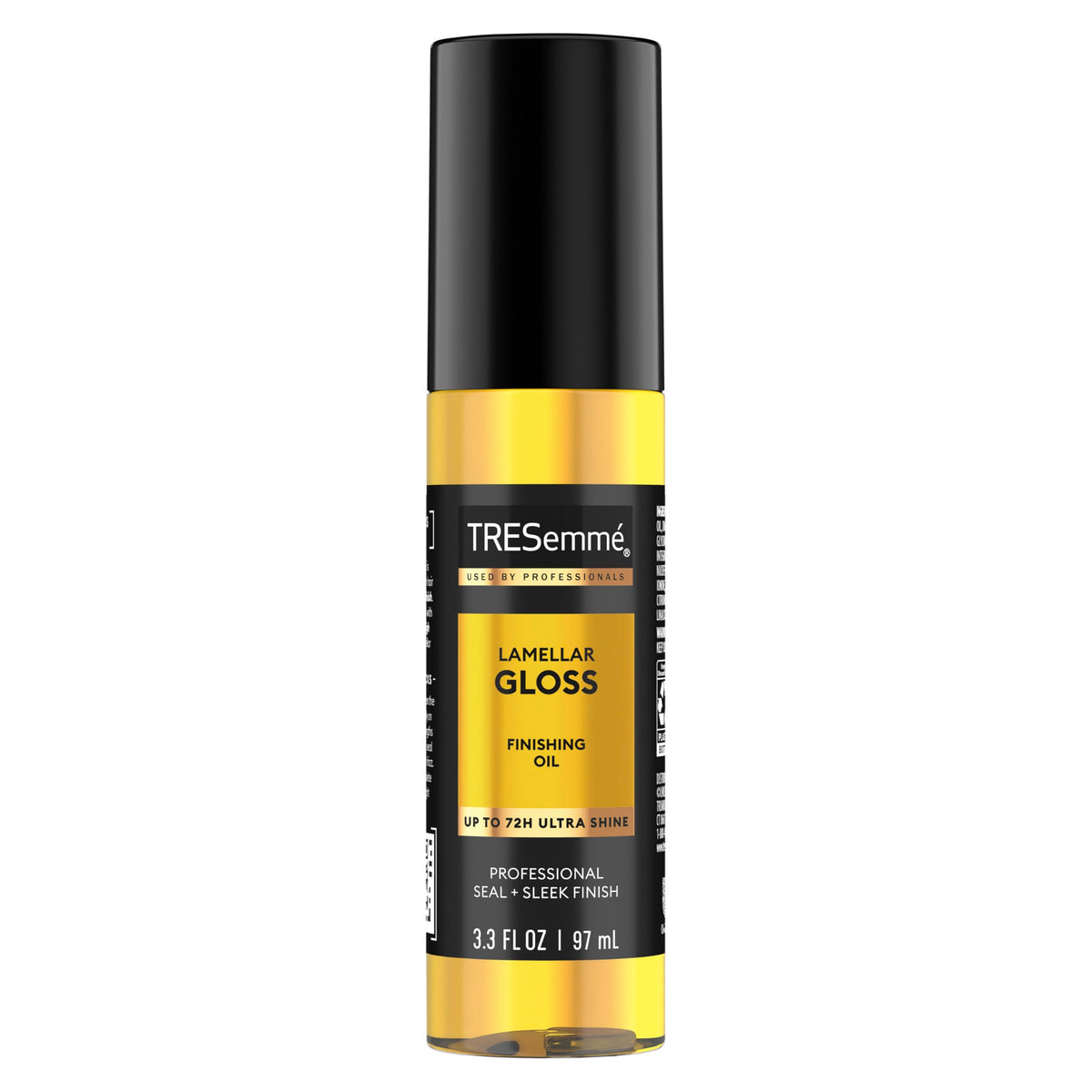 TRESemmé Lamellar Gloss Oil: botella de aceite para brillo ultra intenso.