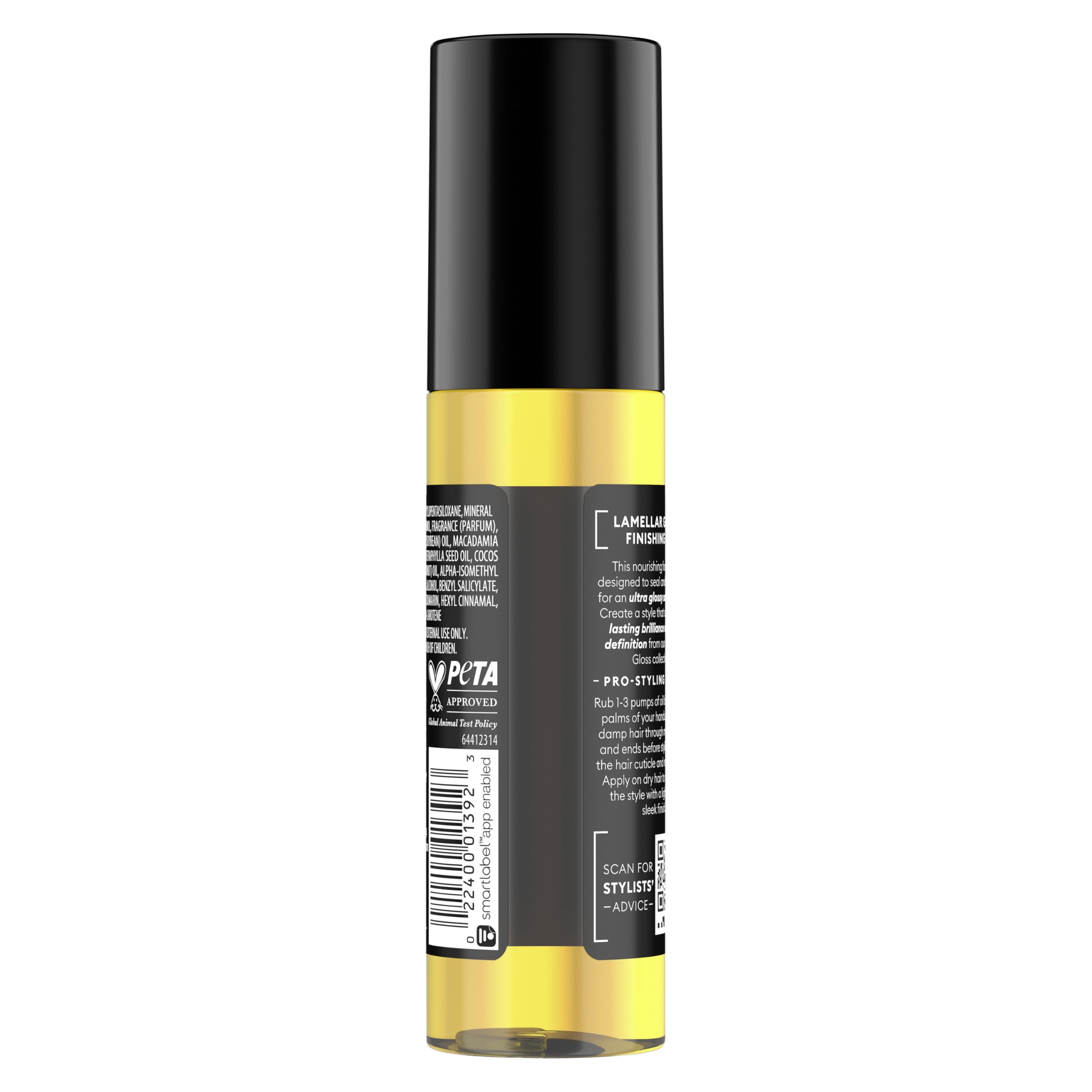 TRESemmé Lamellar Gloss Oil: textura ligera para acabado sedoso.