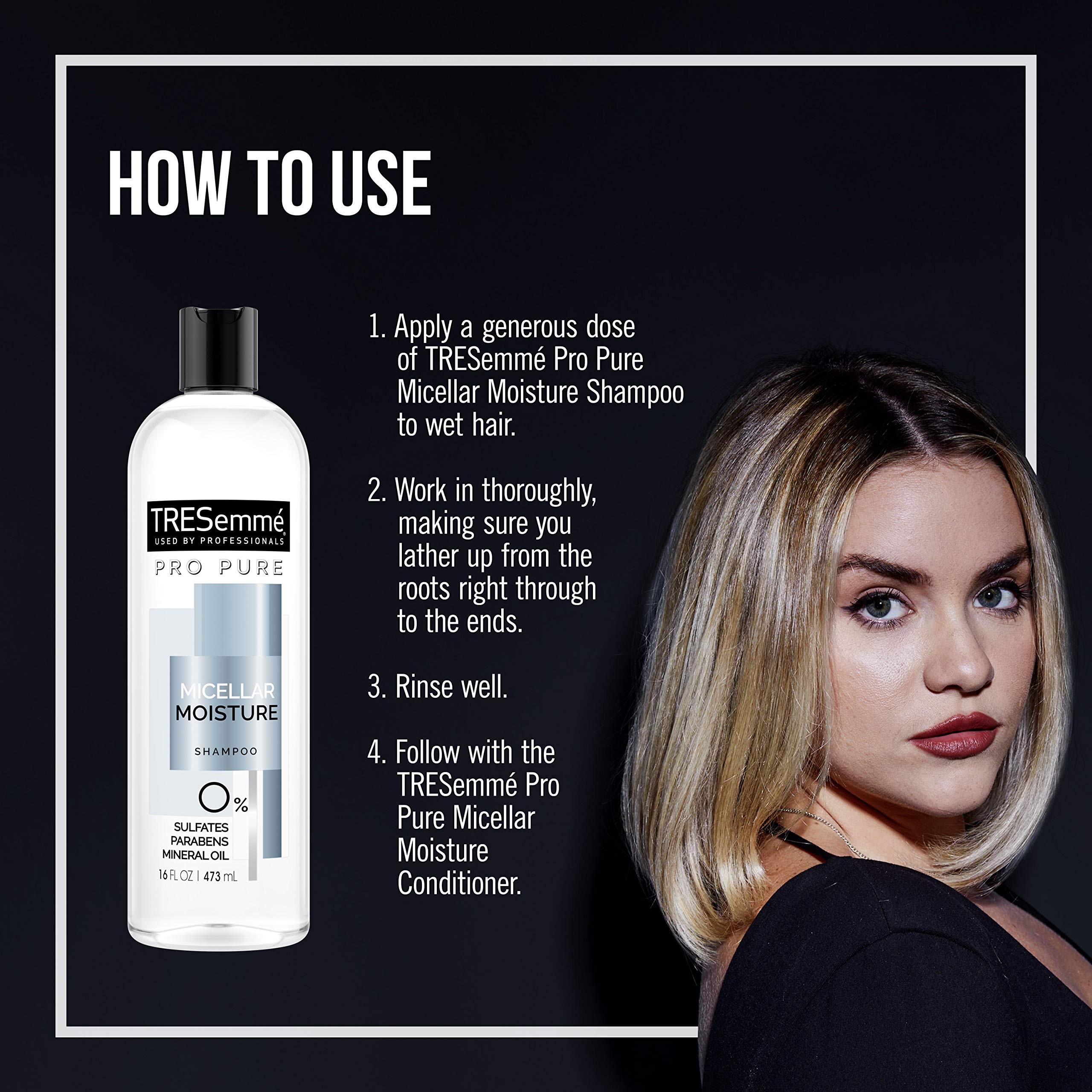 TRESemmé Pro Pure Micelar Hidratación, acondicionador acompañante para hidratación continua