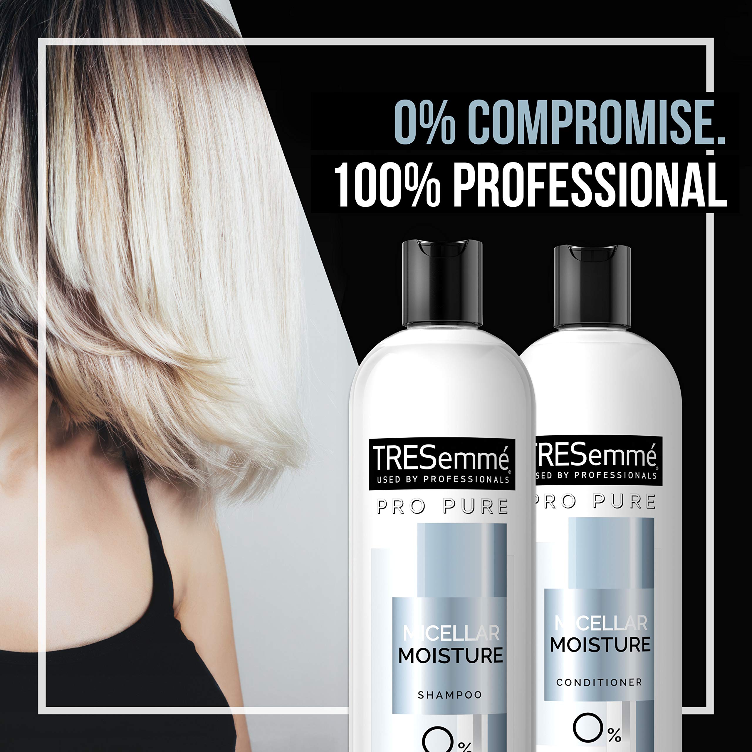 Empaque minimalista de la línea Pro Pure Micelar de Tresemmé