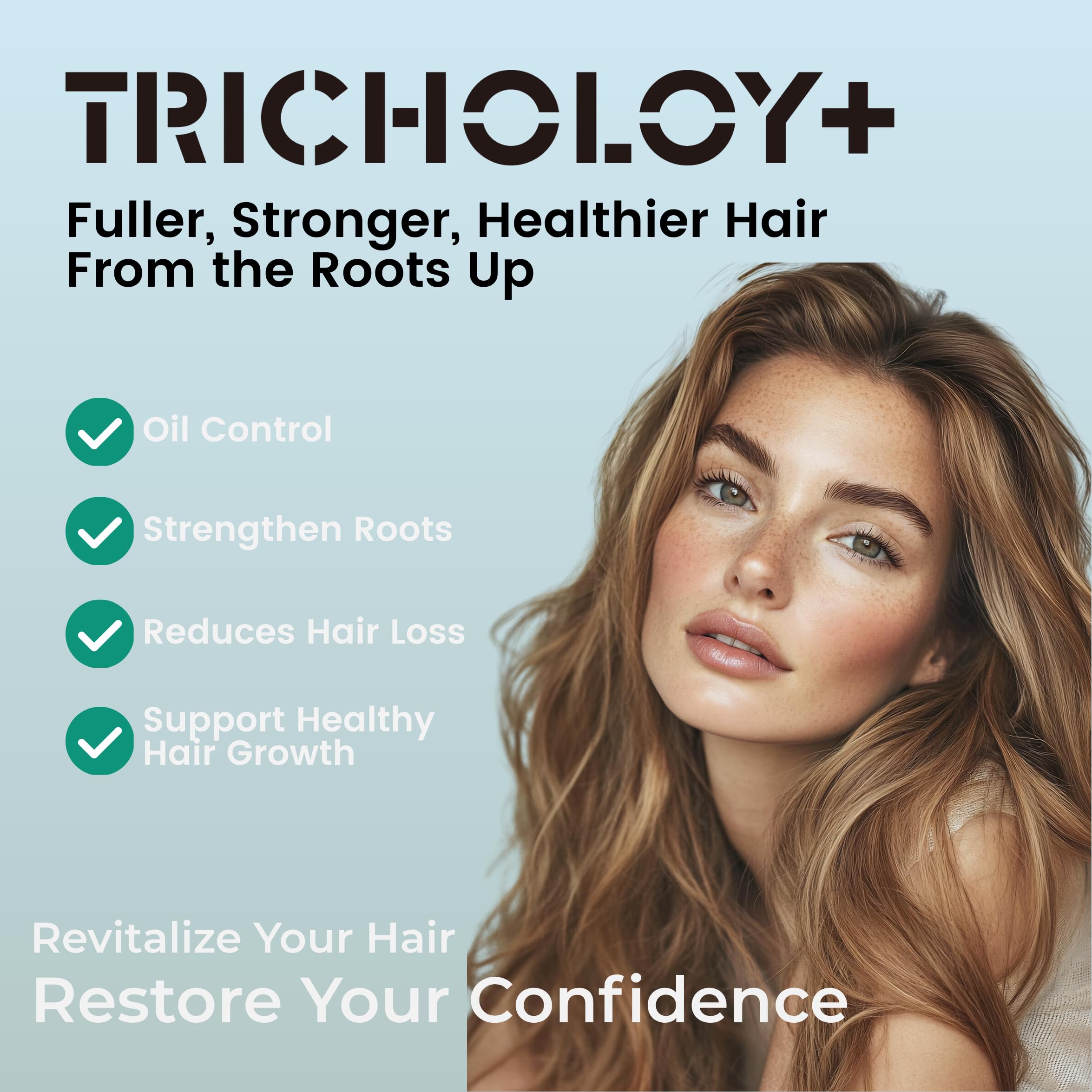 Tricholoy+ champú voluminizador, botella visible para cuerpo y brillo