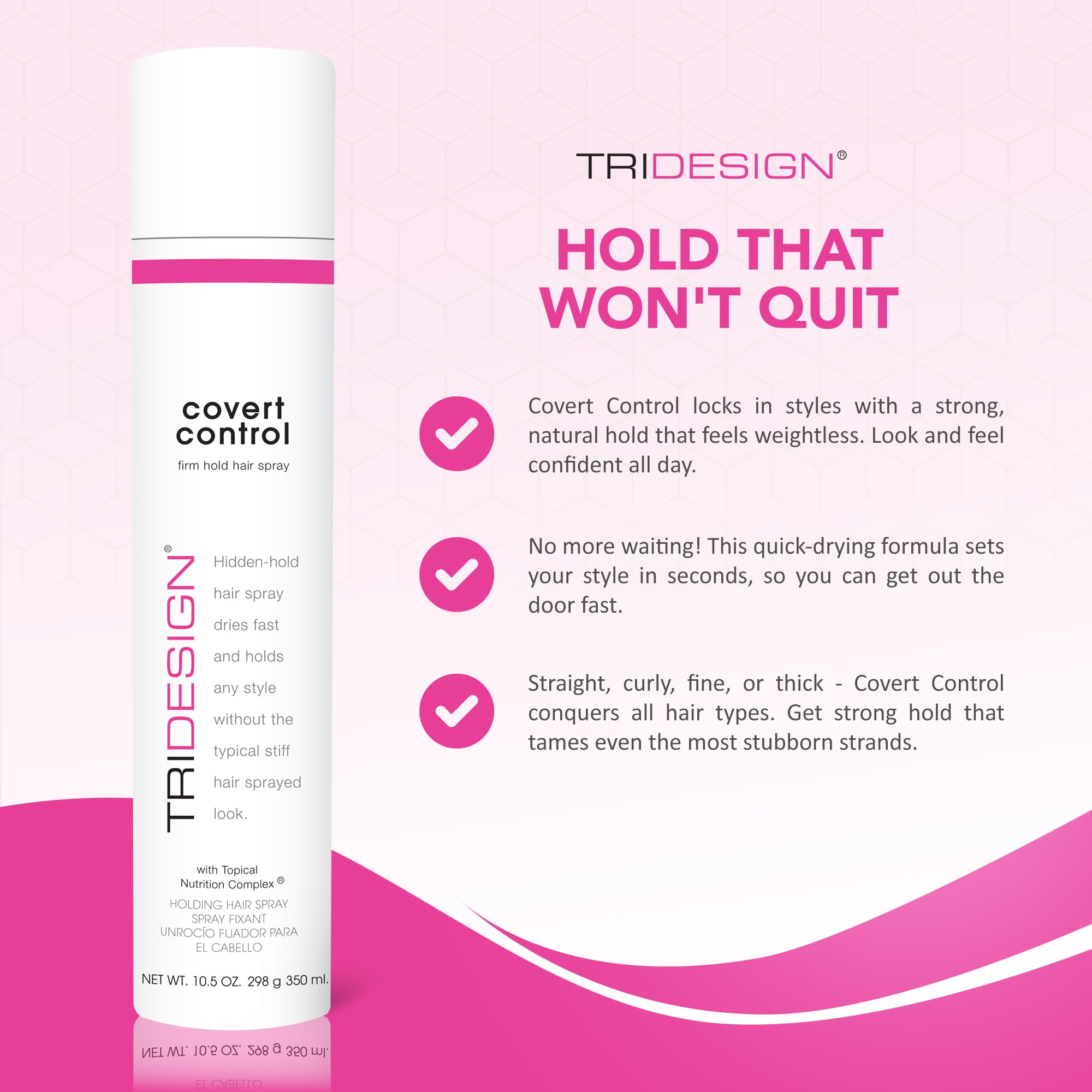 TRIDESIGN Covert Control: fijación firme para cualquier tipo de cabello