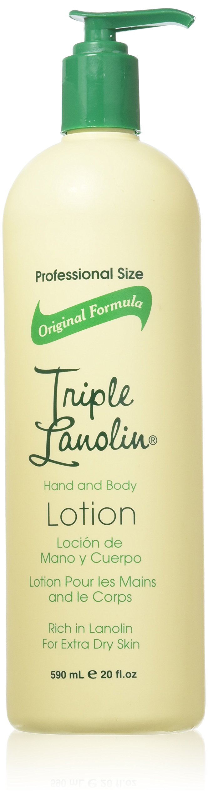 Triple Lanolin loción original en botella para hidratación profunda.