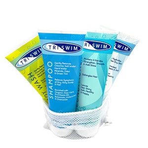 TRISWIM Pack 4: conjunto completo para natación, elimina cloro y restaura humedad.