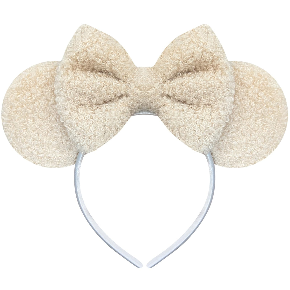 Diadema Trnerm orejas de ratón beige, frente, cómodo para disfraces y fiestas
