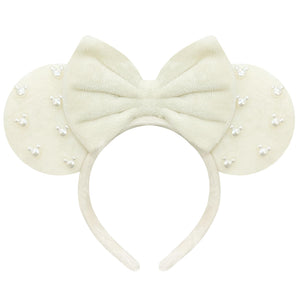 Diadema Trnerm orejas de ratón peludas beige para disfraces.
