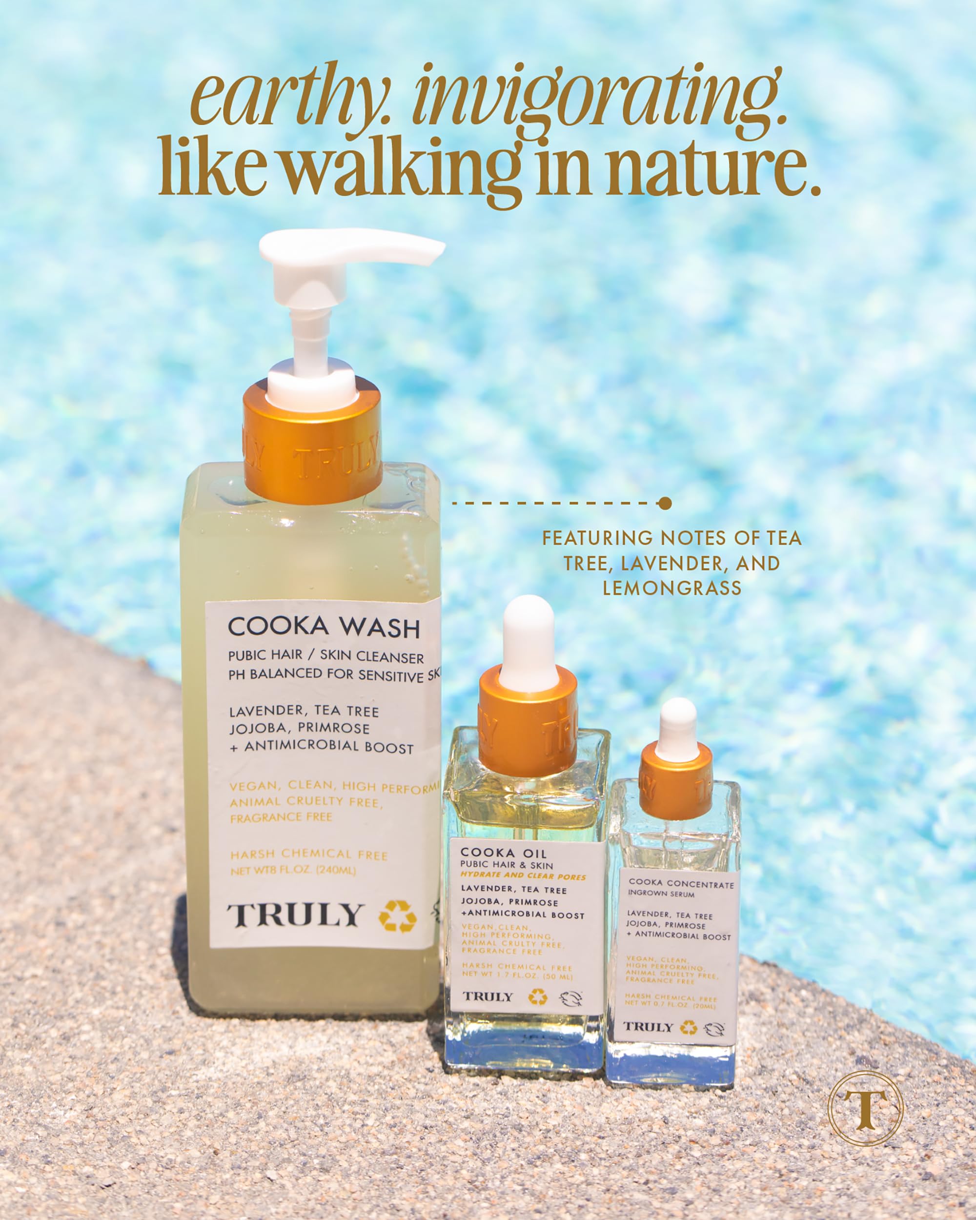 Truly Cooka Concentrate, aceite de árbol de té para cuidado suave.