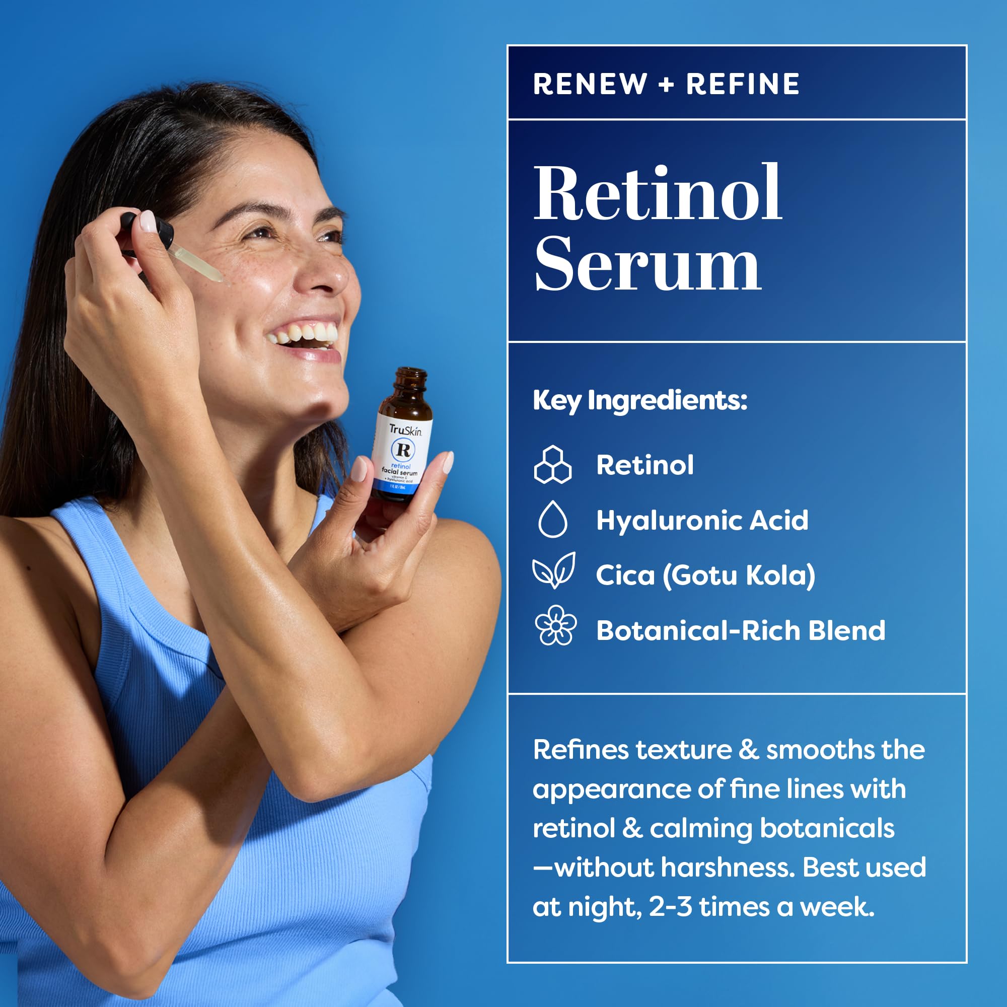TruSkin serum cica y té verde, ingredientes calmantes para piel sensible.