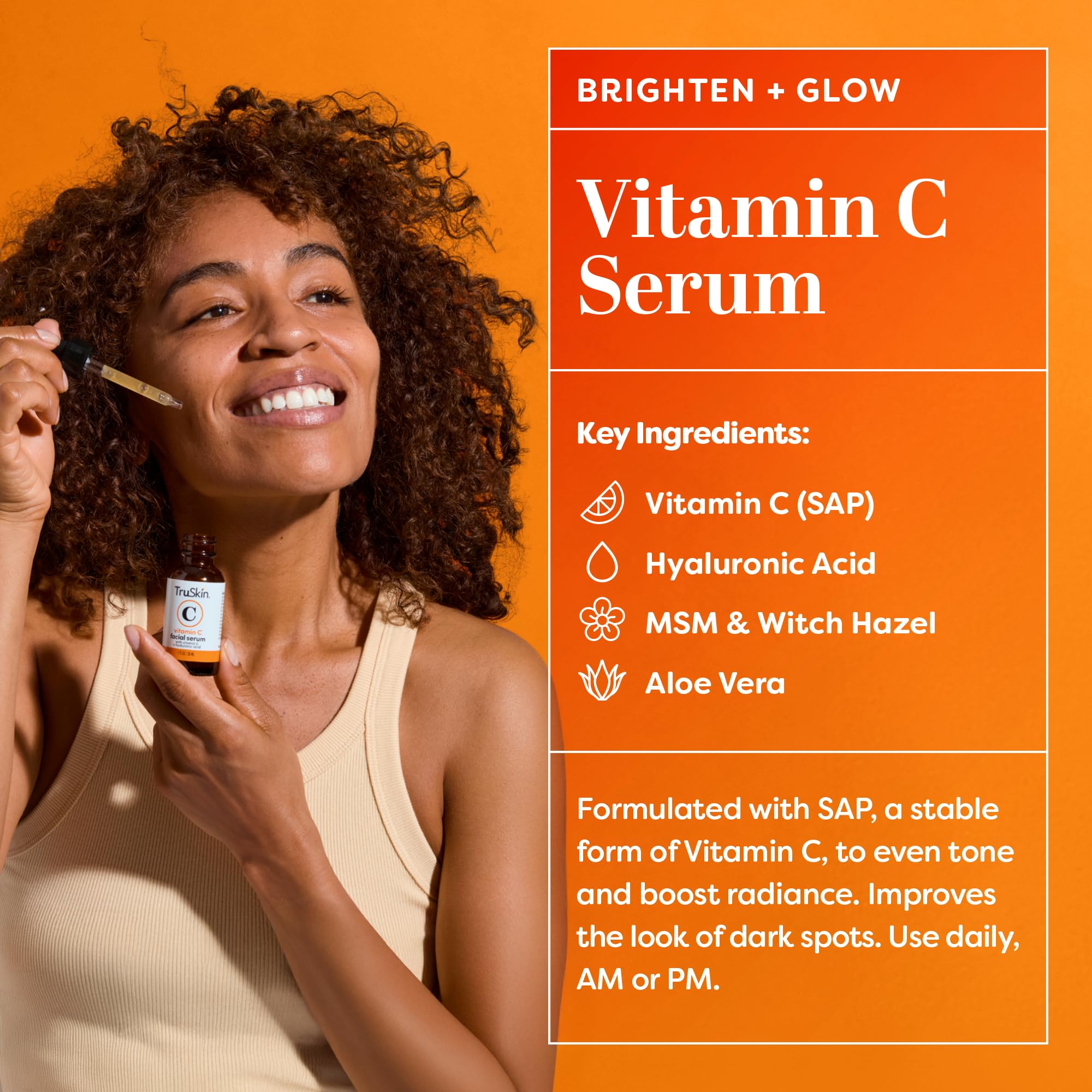 TruSkin serum sin fragancia, opción suave para rutina diaria.