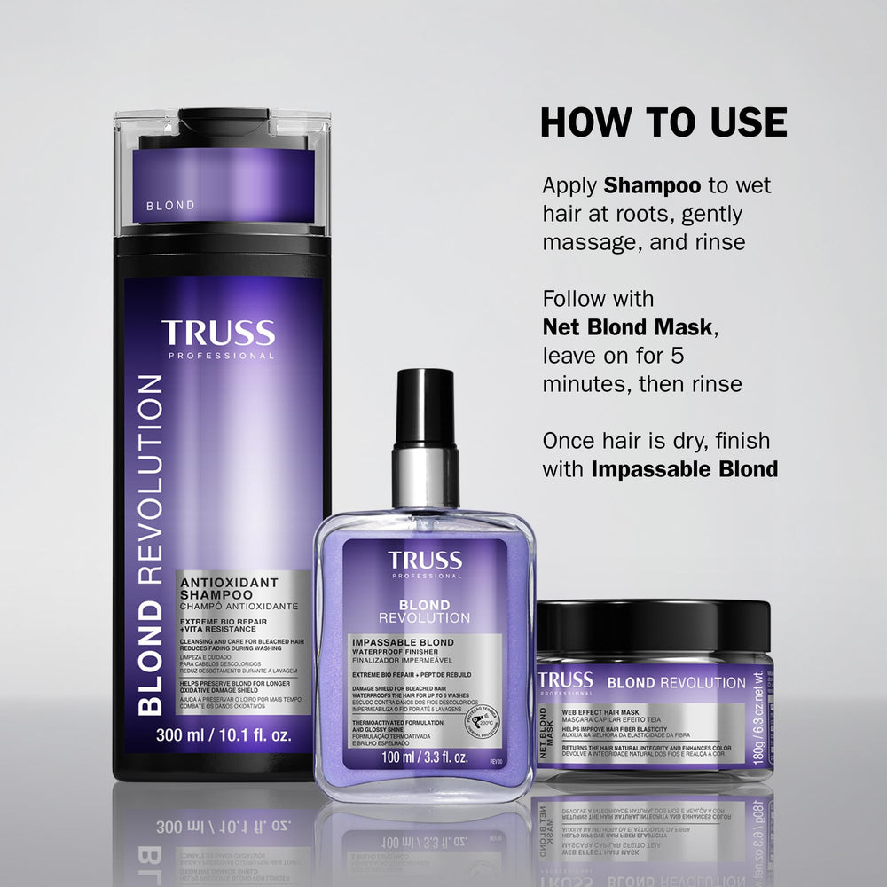 Envase de 6.3 oz de TRUSS Blond Revolution, práctico para uso semanal.