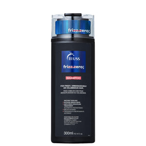 TRUSS Frizz Zero Champú en botella, manejo suave para cabello encrespado.