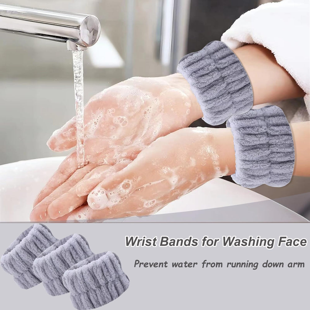 Brazaletes TS-MAYKA multicolor para limpieza facial, comodidad y absorción durante spa en casa.