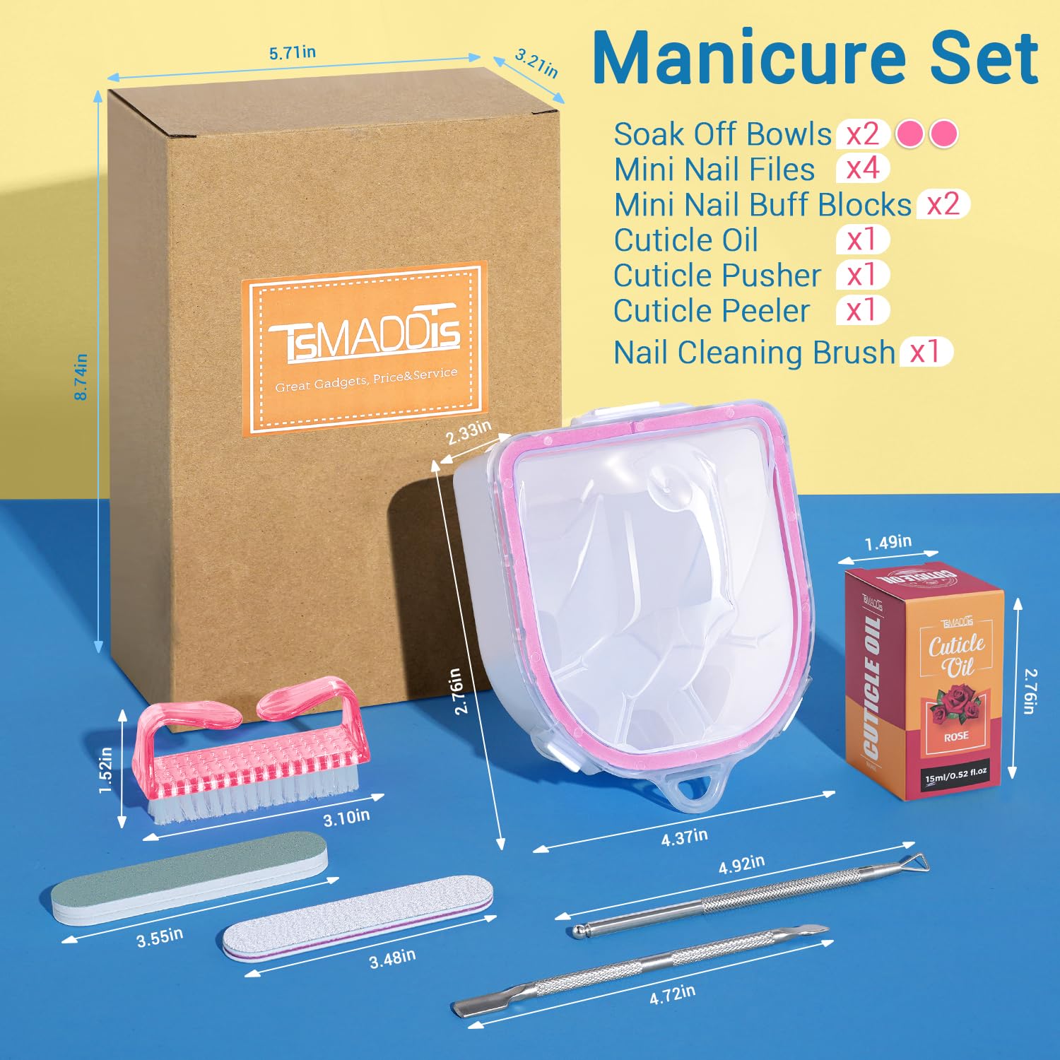 TsMADDTs cuencos sumergentes para remojo cómodo de uñas